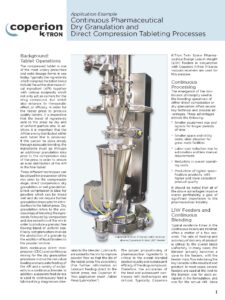 K-Tron - Continuous Pharmaceutical Dry Granulation and Direction Compression Tableting Processes_Page_1